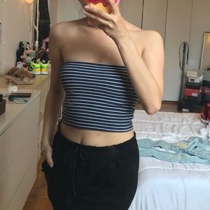 Navy bluewhite strip tube top from Brandy Melville